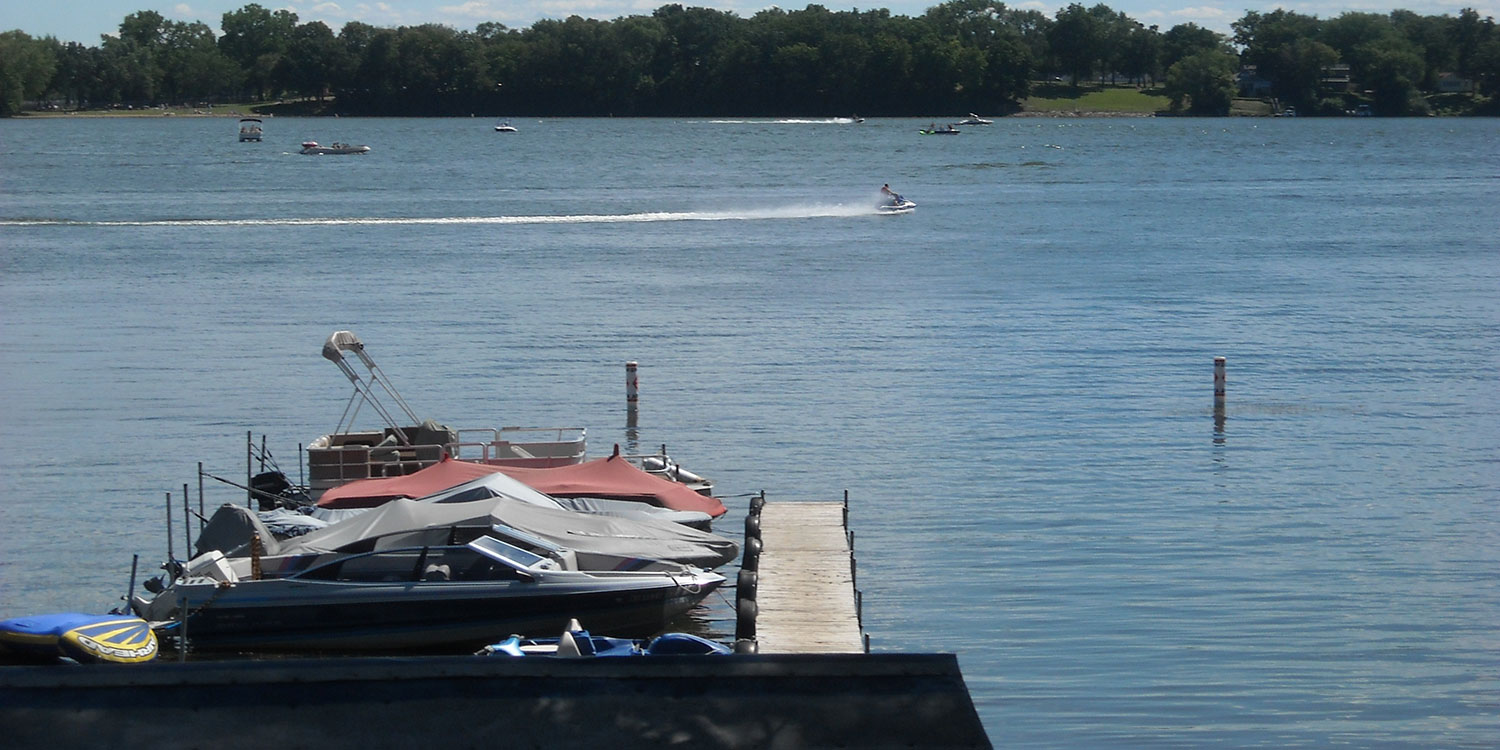 Boating on a lake in Lake County